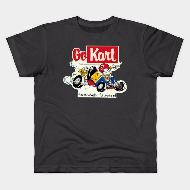 Go Kart - Vintage 1960s decal artwork Kids T-Shirt by Desert Owl Designs